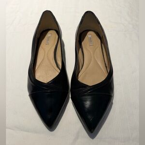 Geox Black Leather Flats Pointed Toe - size 7.5 (38)